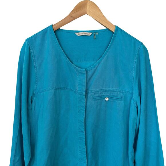 Soft Surroundings Shirt Dress Womens Size PL‎ Blue 100% Tencel Button Up Tunic - Picture 5 of 8